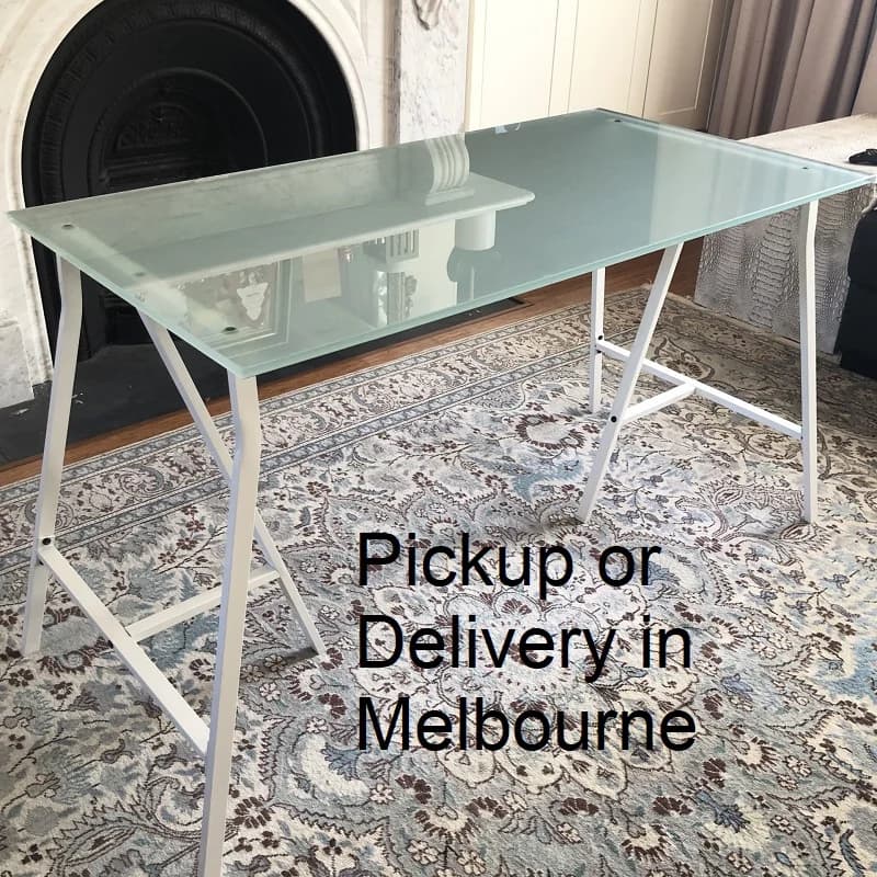 secondhand 4-Seater Frosted Glass Oblong Dining Table