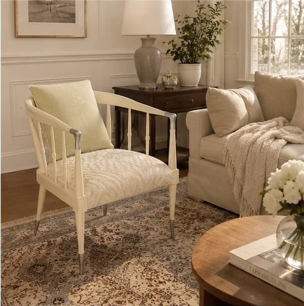 Caracole USA Modern White Windsor Accent Armchair