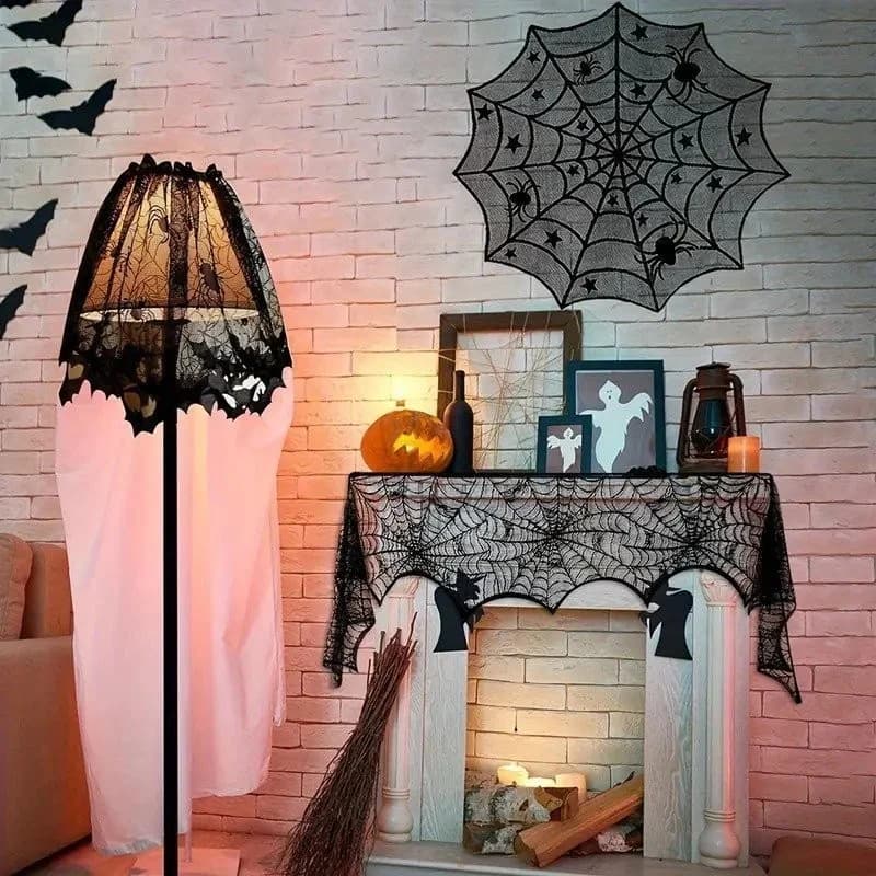 22 pcs Halloween Decor Spooky Party Decor Kit 3D Bats Place Mats Table Runner